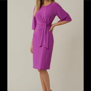 Joseph Ribkoff Fuchsia Tie-Waist Sheath Dress